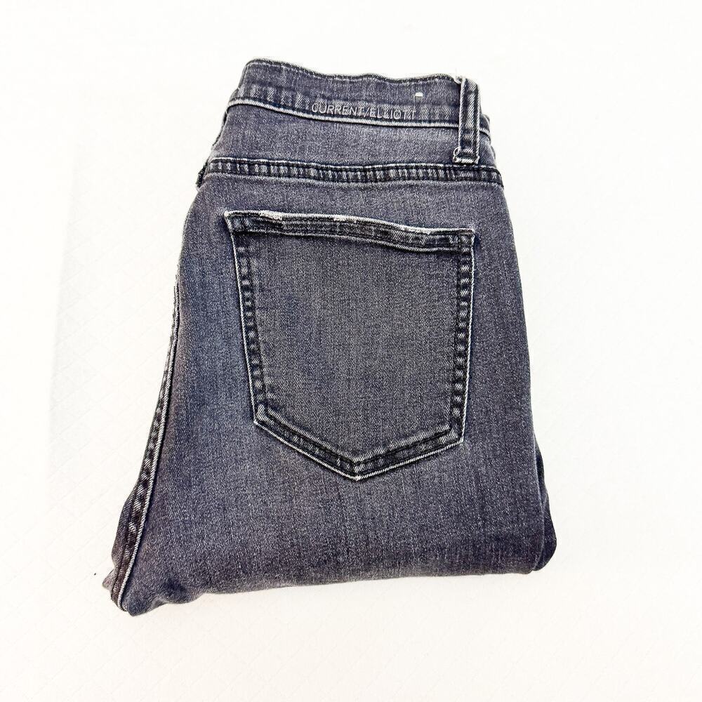 Current Elliott Skinny Jeans Charcoal Denim Jeans Zip Fly Size 28